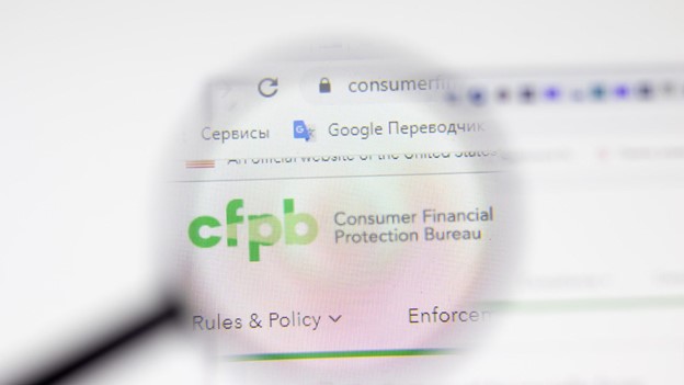 the webpage for the consumer financial protection bureau