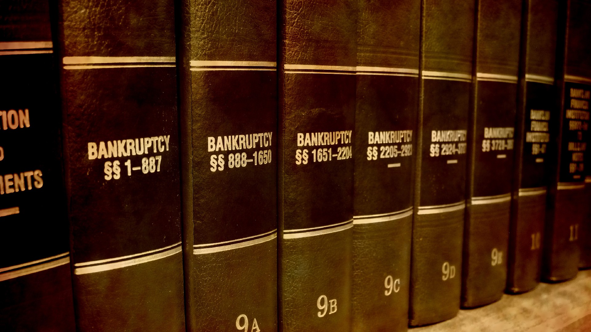 A row of bankruptcy law books