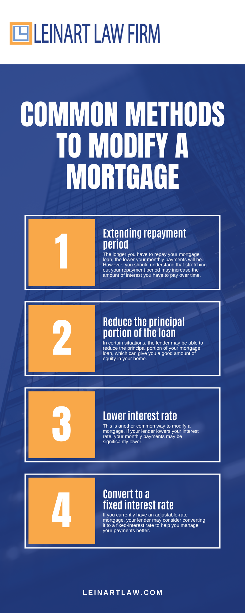 Common Methods To Modify A Mortgage Infographic